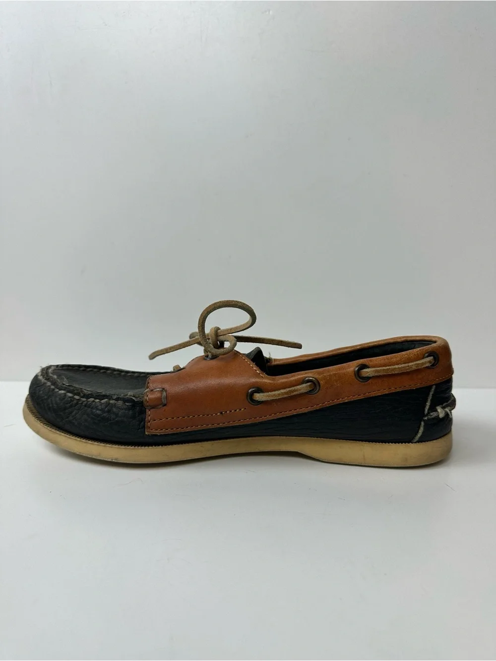Dooney & Bourke Black and Brown Leather Men’s Boat Shoes
